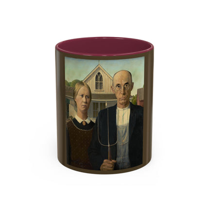 American Gothic by Grant Wood Colorful Mugs (11oz, 15oz)