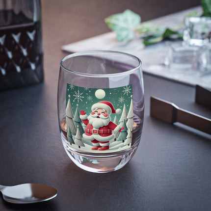 Santa's Joyful Night Whiskey Glass