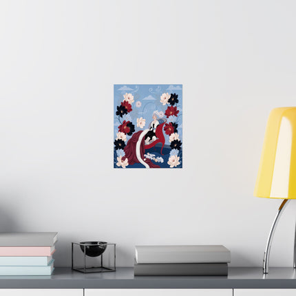 💌🌺 The Lady Of The Love Letters Matte Vertical Poster – Art Deco Romantic Elegance