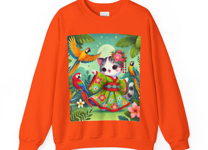 Parrot Dance of the Geisha Kitten Heavy Blend™ Crewneck Sweatshirt