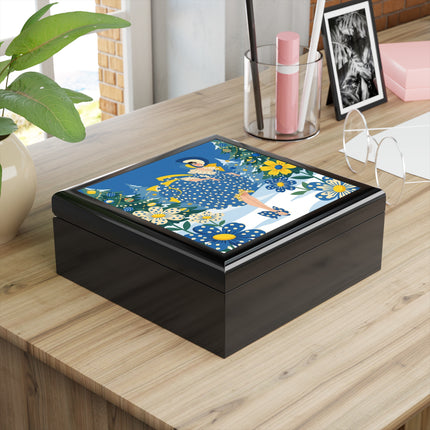 💙🌼 The Bluebell Christmas Promenade Jewelry Box – Art Deco Holiday Fantasy
