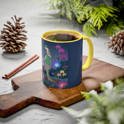 Moonlit Incense Ceremony Colorful Mugs – Art Deco Meditation Garden