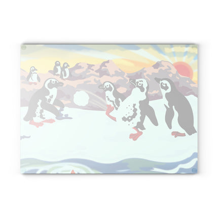 Snowball Shenanigans Glass Cutting Board