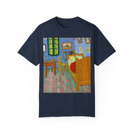 The Bedroom by Vincent van Gogh Unisex Garment-Dyed T-shirt