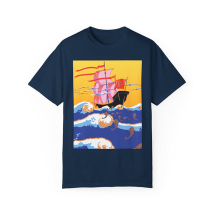 Golden Seas and Whimsical Dreams Unisex Garment-Dyed T-shirt