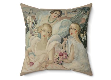 Les Femmes Fatales by Gerda Wegener Spun Polyester Square Pillow