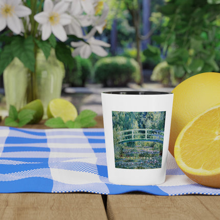 Water Lilies and Japanese Bridge by Claude Monet Ceramic Shot Glass