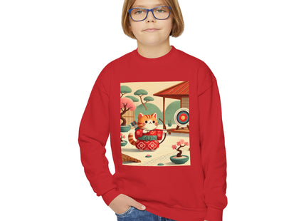 Archer Kitten in the Zen Garden Youth Crewneck Sweatshirt