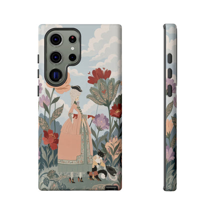 🌹🐈 The Lady And Puss In Boots Phone Case – Art Deco Floral Whimsy