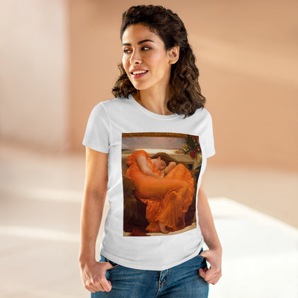 Flaming June by Frederic Leighton Women's Midweight Cotton Tee