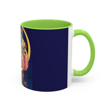 Moonlit Reflections Colorful Mug (11oz, 15oz) – Celestial Elegance, Art Deco Beauty & Dreamy Style