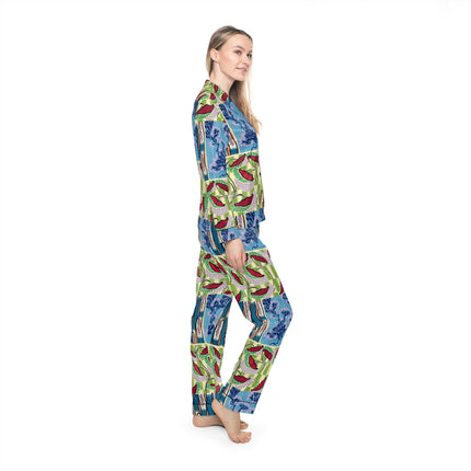 Floral Pattern by Emile-Alain Séguy Women's Satin Pajamas (AOP)