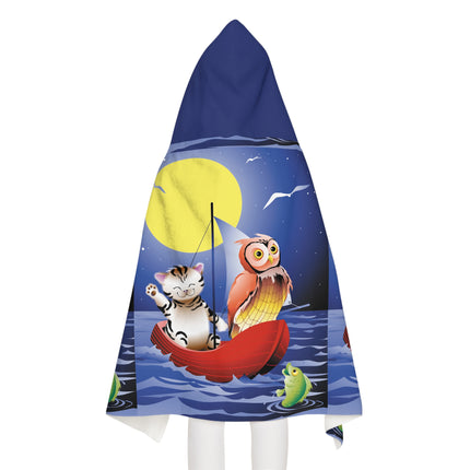 Embarking on a Moonlit Journey Youth Hooded Towel
