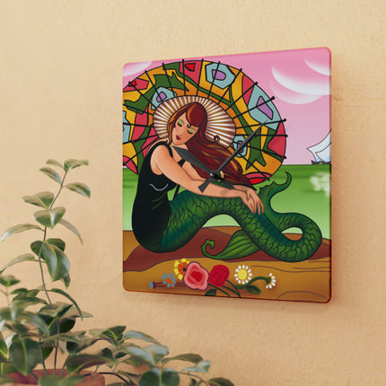 Siren Serenade by Carlo Chiostri Acrylic Wall Clock, Round and Square