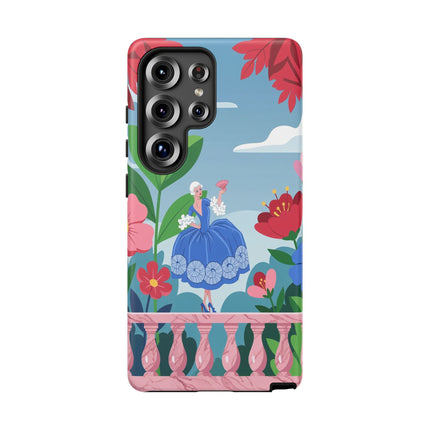 🌺🪭 The Lady Of The Grand Flower Terrace Phone Case – Art Deco Garden Elegance
