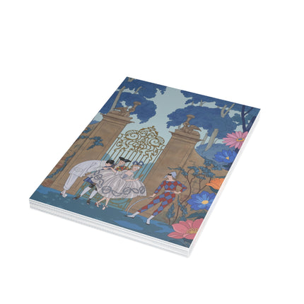 🎭🌸 The Harlequin Garden Gathering Greeting Card – Art Deco Masquerade Elegance