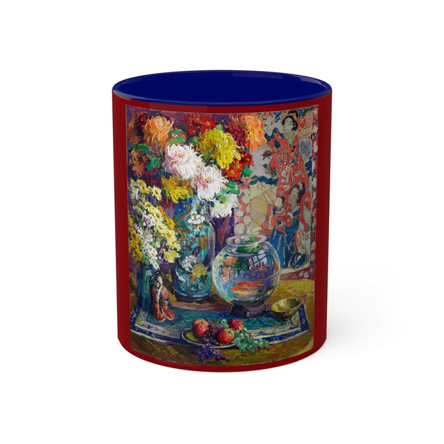 Fish, Fruits, and Flowers by Kathryn E. Cherry Colorful Mugs, 11oz