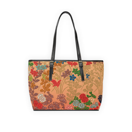 Japanese Fan Flower Pattern by G.A. Audsley PU Leather Shoulder Bag