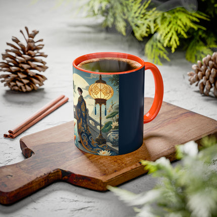 Moonlit Bridge Gentleman Colorful Mug – Imperial Serenity & Moonlit Harmony