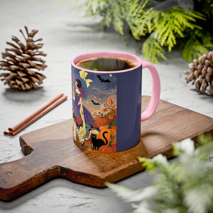 🌙🎃 The Moonlit Garden Walk Colorful Mug – Elegant Halloween Charm