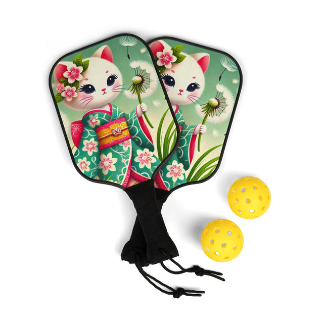 Geisha Kitten and the Dandelion Wish Pickleball Kit – Gentle Wishes & Whispering Winds