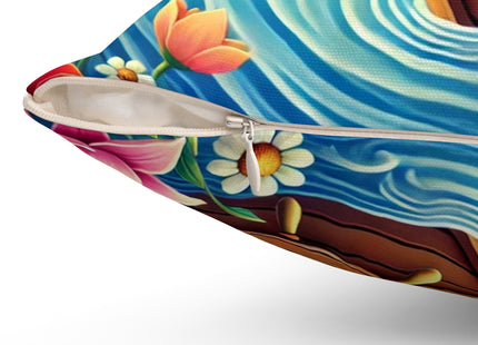 Sailor Kitten’s River Adventure Spun Polyester Square Pillow