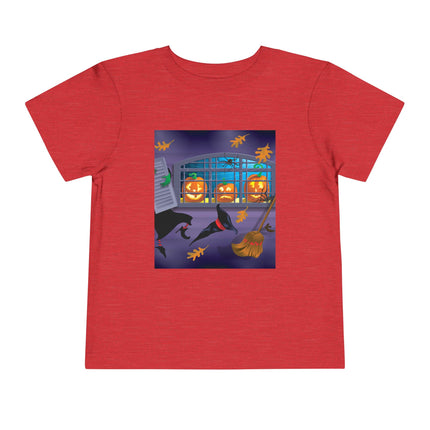 Whimsical Halloween Mischief Toddler Short Sleeve Tee
