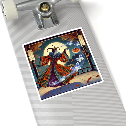 Court Magician with Ghost Butterflies Kiss-Cut Stickers (4 Sizes)