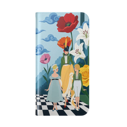 🌺♟️ The Ladies Of The Checkerboard Garden Flip Case – Art Deco Floral Fantasy