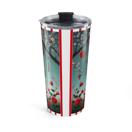 Reading In A Painted Garden Tumbler 20oz