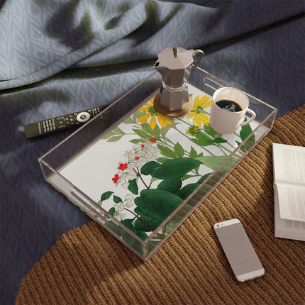 Clerodendrum & Rudbeckia Flower by Tanigami Kônan Acrylic Serving Tray