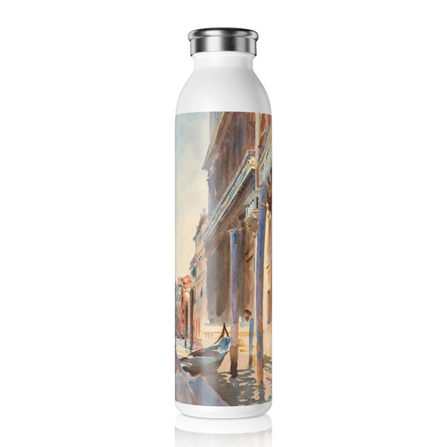 Gondola Moorings on the Grand Canal by John Singer Sargent Slim Water Bottle