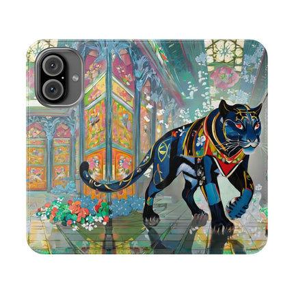 🐾💎 Cyber Panther's Hunt Flip Case – Digital Instinct & Neon Pursuit