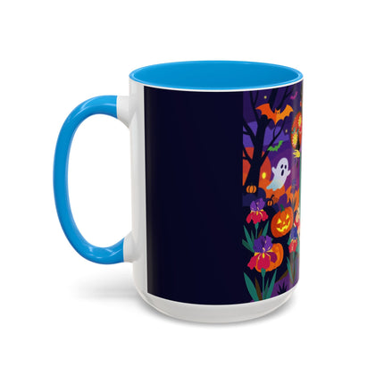 🌙🎃 The Moonlit Garden Masquerade Colorful Mug – Floral Halloween Charm