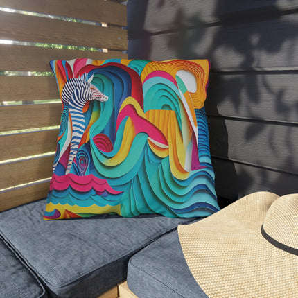 Surfing Zebra Outdoor Pillows
