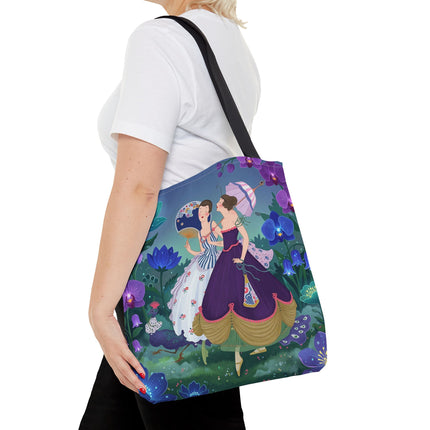 🌸☂️ The Ladies Of The Garden Promenade Tote Bag – Art Deco Floral Elegance