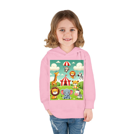 Whimsical Circus Friends Toddler Pullover Fleece Hoodie