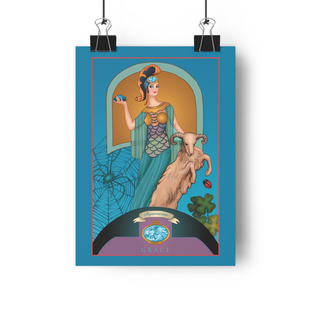 March & Aquamarine (Gem Series) by Sofia Chiostri Giclée Art Print