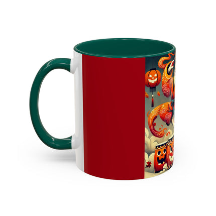 Jack-O’-Lantern Drums & The Kabuki Rabbit Colorful Mugs (11oz, 15oz)