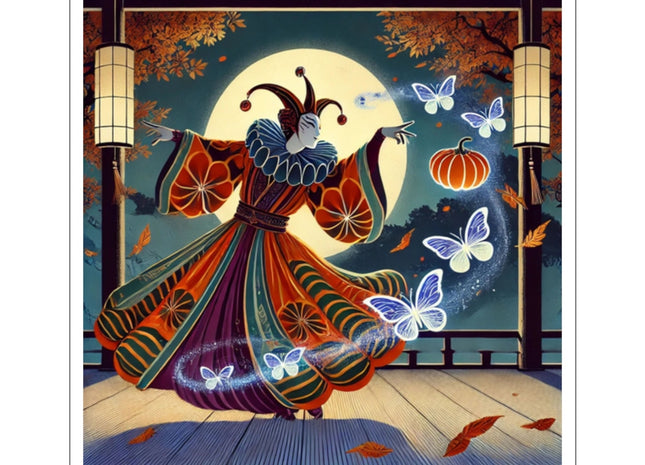 Court Magician with Ghost Butterflies Kiss-Cut Stickers (4 Sizes)