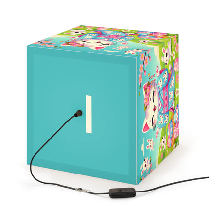 Springtime Kitten’s Easter Joy Light Cube Lamp