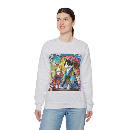 Kimono Kitties Unisex Heavy Blend™ Crewneck Sweatshirt