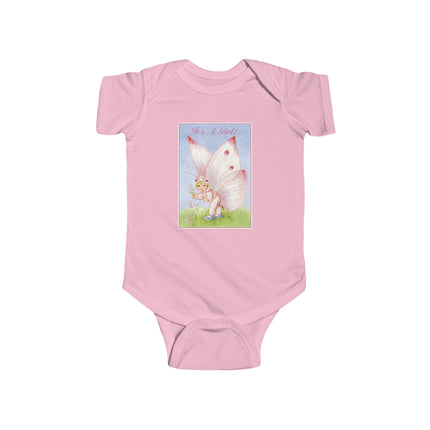 It’s A Girl! Baby Bodysuit – Whimsical Wings & Joyful Arrival