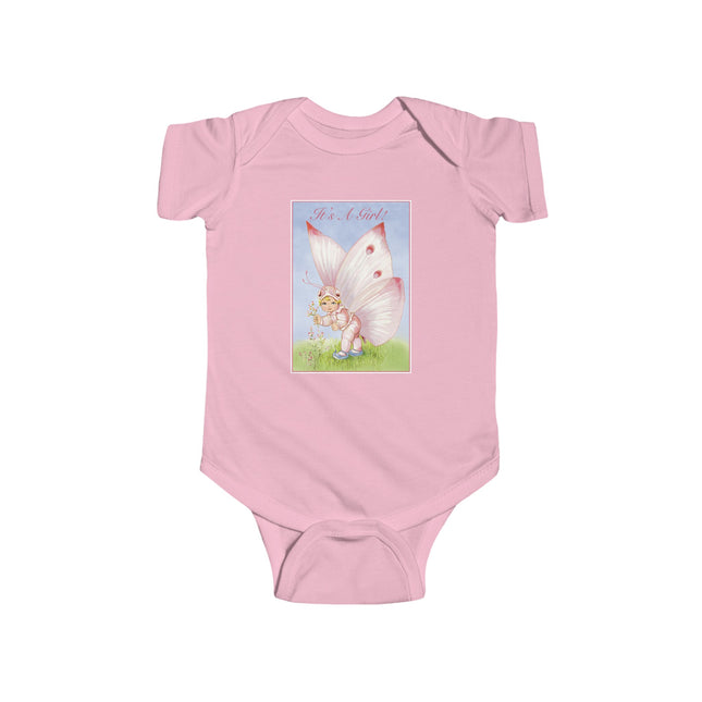 It’s A Girl! Baby Bodysuit – Whimsical Wings & Joyful Arrival
