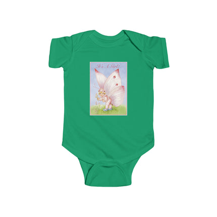 It’s A Girl! Baby Bodysuit – Whimsical Wings & Joyful Arrival