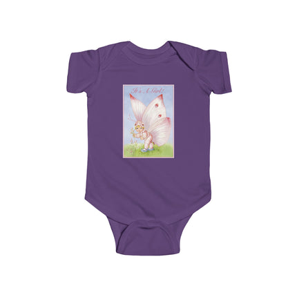 It’s A Girl! Baby Bodysuit – Whimsical Wings & Joyful Arrival