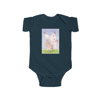 It’s A Girl! Baby Bodysuit – Whimsical Wings & Joyful Arrival