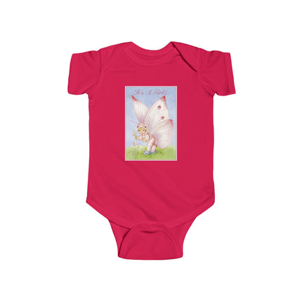It’s A Girl! Baby Bodysuit – Whimsical Wings & Joyful Arrival