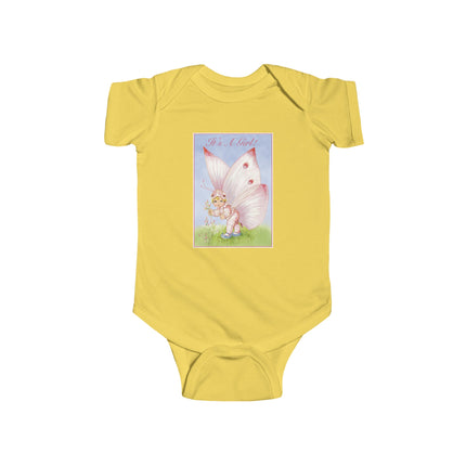 It’s A Girl! Baby Bodysuit – Whimsical Wings & Joyful Arrival