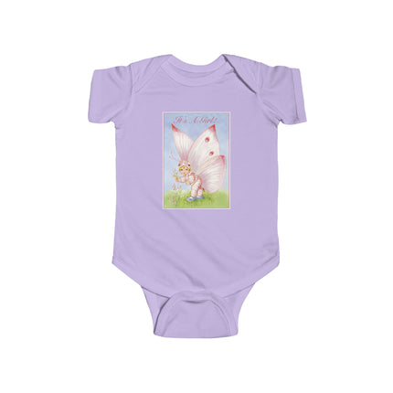 It’s A Girl! Baby Bodysuit – Whimsical Wings & Joyful Arrival
